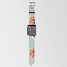 Halloween seamless pattern with ravens, skulls and pumpkin. Cute spooky illustration. Trick or treat holiday background. Hand drawn endless texture Apple Watch Band