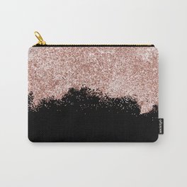 Rose Gold Blush Pink Black Girly Glitter Dust Carry-All Pouch