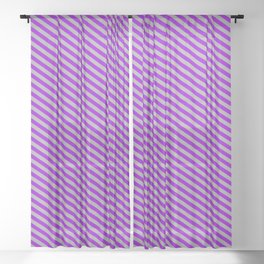 [ Thumbnail: Dark Gray and Dark Violet Colored Striped/Lined Pattern Sheer Curtain ]