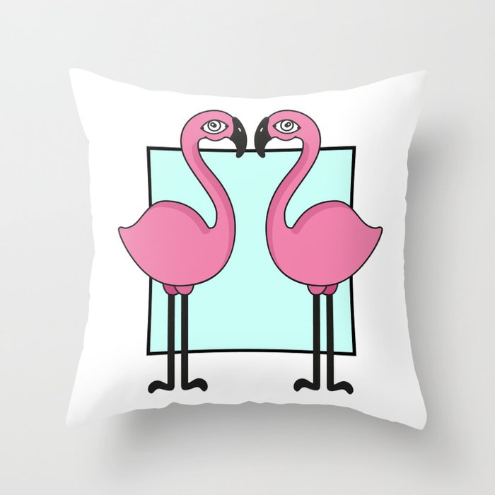 Flamingo's love Throw Pillow