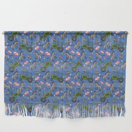 ON the Farm - blue Wall Hanging