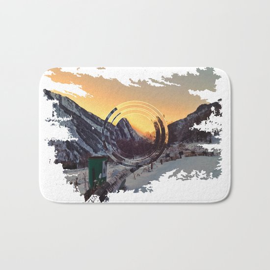 Mountains sunset Bath Mat