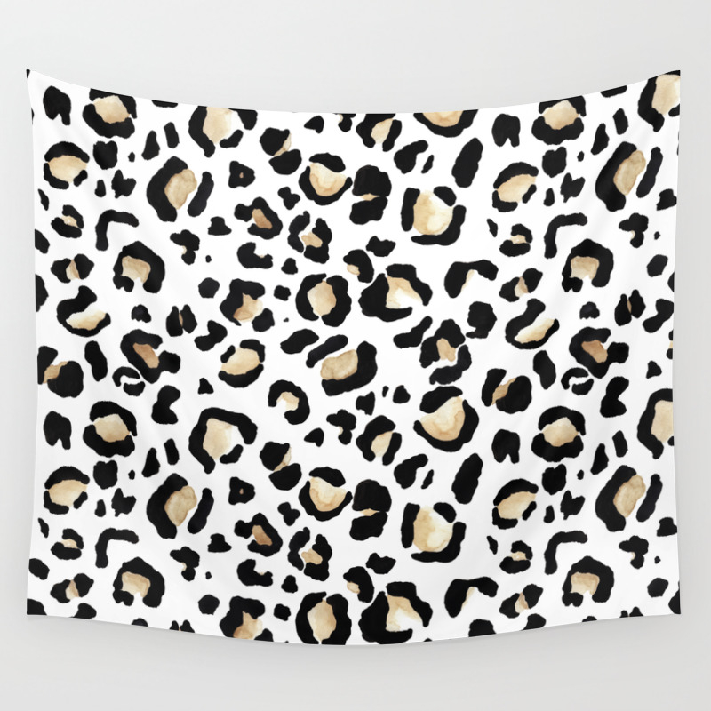 Leopard Animal Print Watercolour Painting Wall Tapestry By