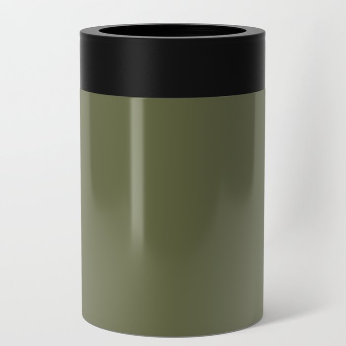 Dark Green Solid Color Hue Shade - Patternless Can Cooler