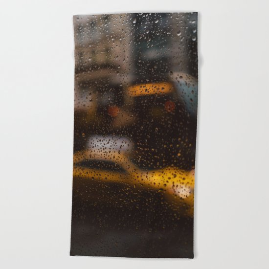 Rainy New York Beach Towel
