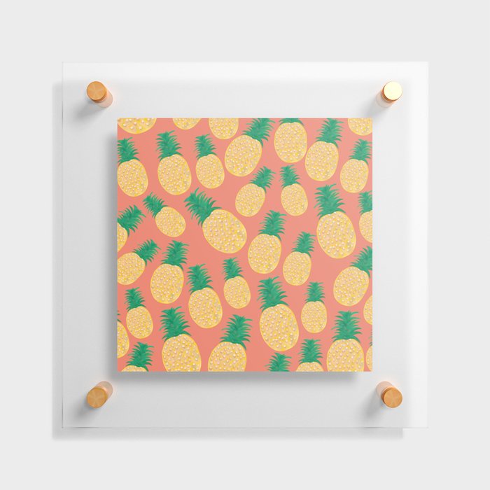 Pineapple Paradise - coral Floating Acrylic Print