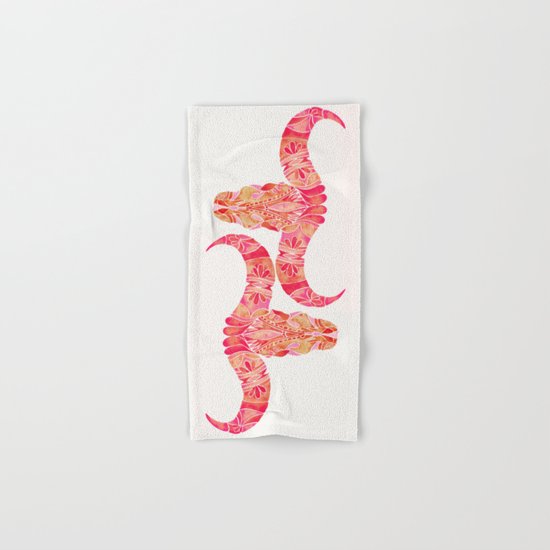 Water Buffalo Skull – Pink Ombré Hand & Bath Towel
