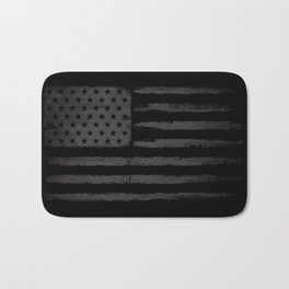 Grey American flag Bath Mat