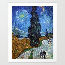 Road with Cypress and Star by Vincent van Gogh Art Print