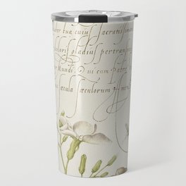 Lemon and frog vintage calligraphic art Travel Mug