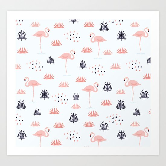 Flamingo Pattern Art Print
