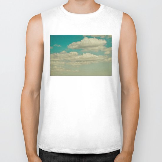 light blue sky Biker Tank