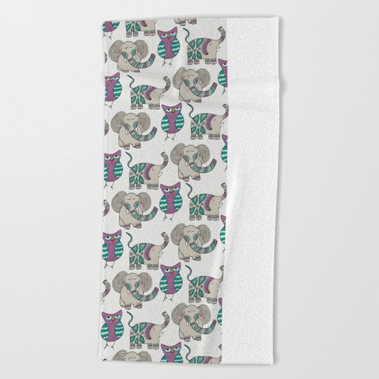 Whimsical Animals Beach Towel