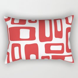 Mid Century Modern Retro Style Abstract Pattern 336 Mid Mod Red Rectangular Pillow