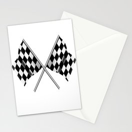 Chequered Flag Crossed Stationery Card