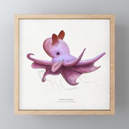 Dumbo octopus scientific illustration art print Framed Mini Art Print