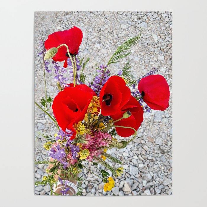 Summer Poppy bouquet Poster