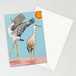 Beautiful White Sandhill Cranes Stationery Cards