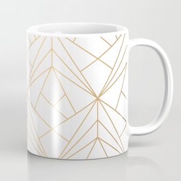 Geometric Gold Pattern With White Shimmer Coffee Mug