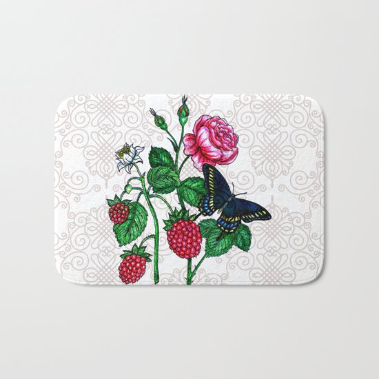 Raspberries Bath Mat