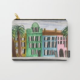 Rainbow Row Charleston South Carolina Watercolor Sketch Carry-All Pouch
