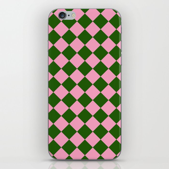Pink & Green Checkerboard iPhone Skin