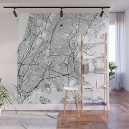 The Bronx White Map Wall Mural