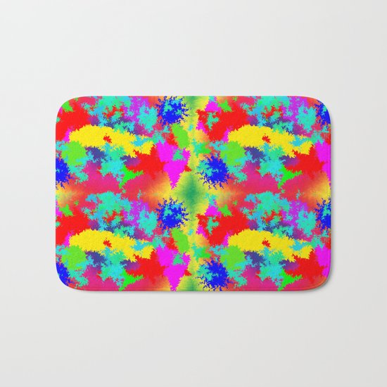 Colourful Random Trippy Pattern Bath Mat