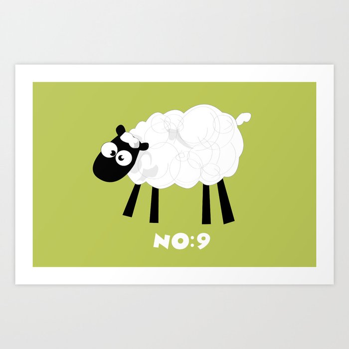 Sheep Number 9.... Art Print