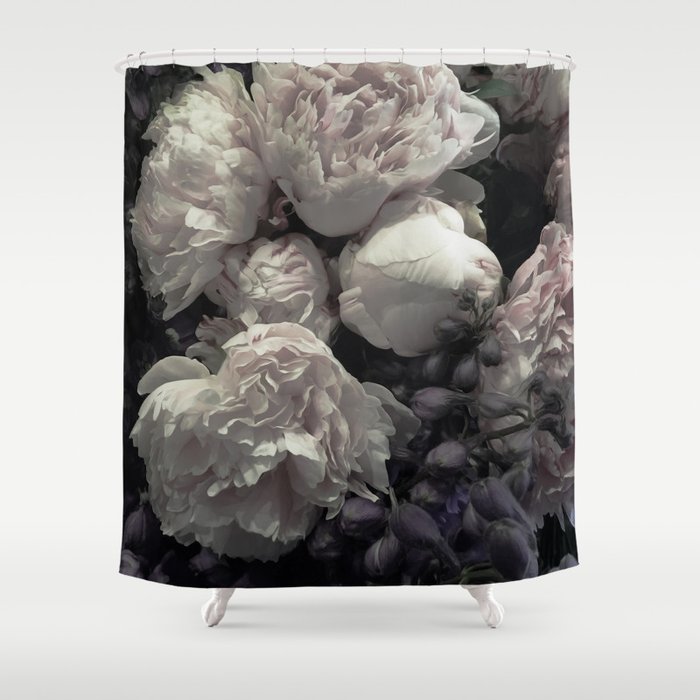 Peonies pale pink and white floral bunch Shower Curtain