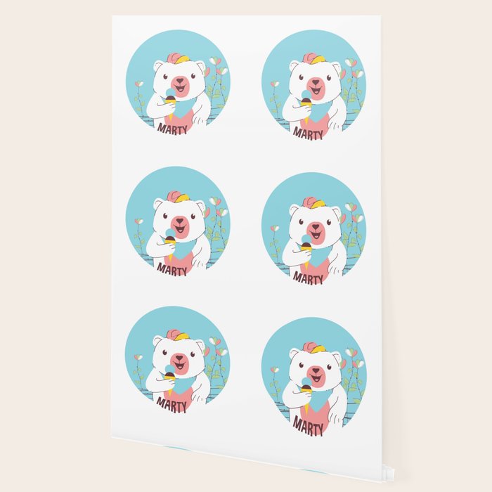 Polar Bear Cub Eating Ice Cream Wallpaper By Passionloft Society6