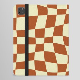 Warped Checkered Pattern (burnt orange/beige) iPad Folio Case