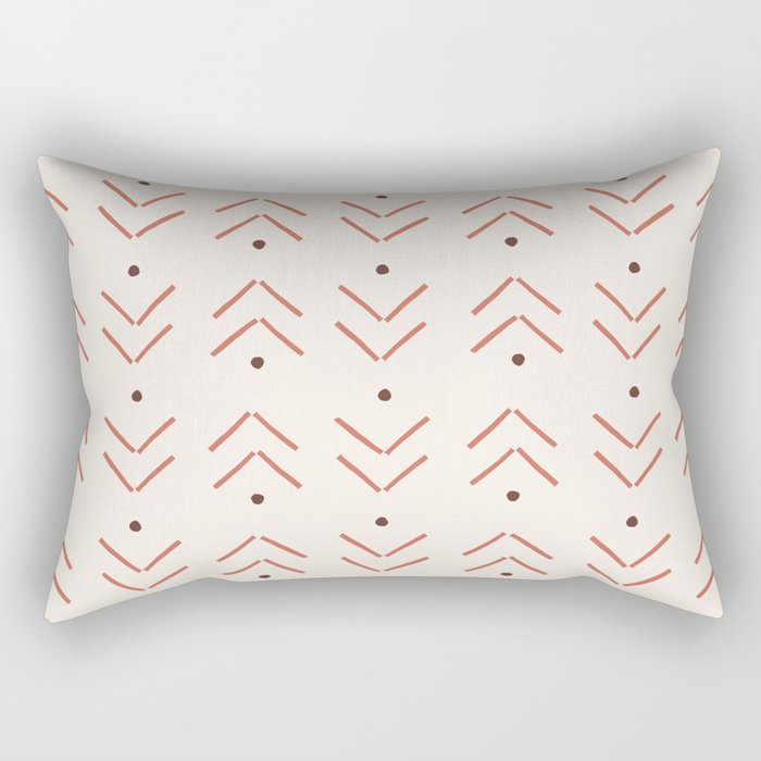 Arrow Geometric Pattern 21 in Earthy Desert Shades Rectangular Pillow