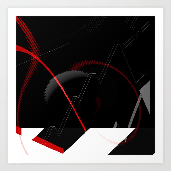 Black and white meets red Version 40 Art Print