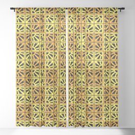 Breeze Block Eleven P Yellow Blk Sheer Curtain