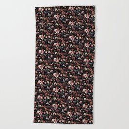 Midnight Bloom Outlined Beach Towel