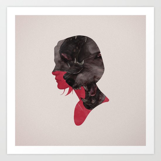 Scary thoughts. Art Print