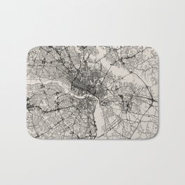 Richmond, USA - Black and White City Map Bath Mat