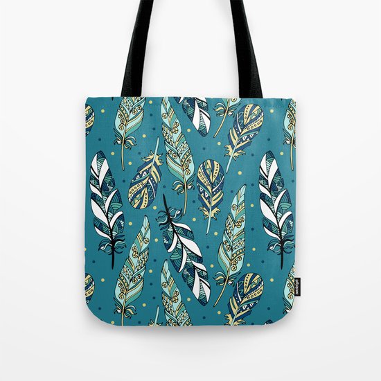 Blue feathers Tote Bag