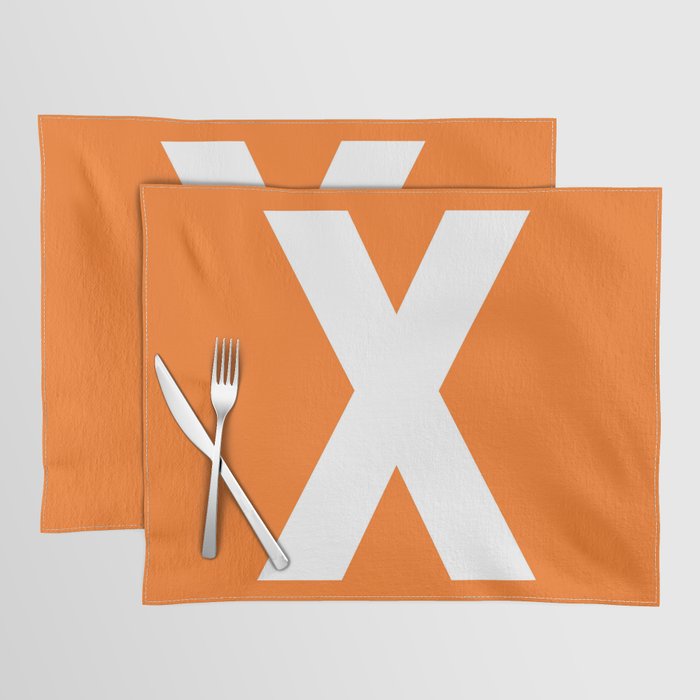 Letter X (White & Orange) Placemat
