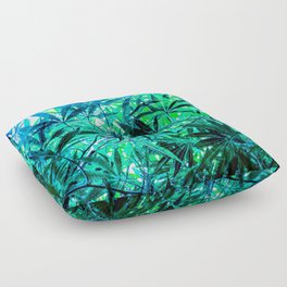Under a Green Blanket of Cannabis Leaves Floor Pillow