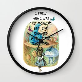 Alice In Wonderland Quote Wall Clock