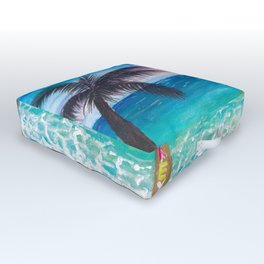 Tropical Southernmost Sunset Wanderlust Signpost in Key West Outdoor Floor Cushion