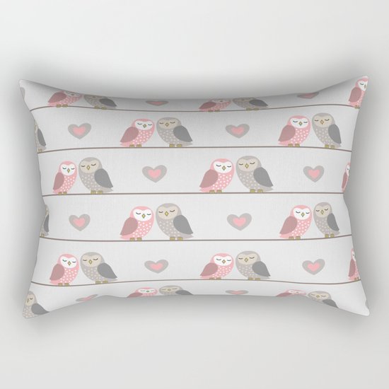 Owls in ♥ Rectangular Pillow