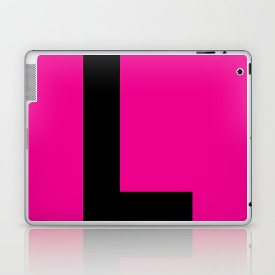 Letter L (Black & Magenta) Laptop & iPad Skin