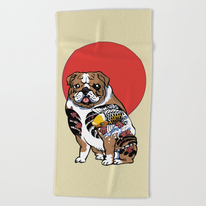 English bulldog beach sales towel