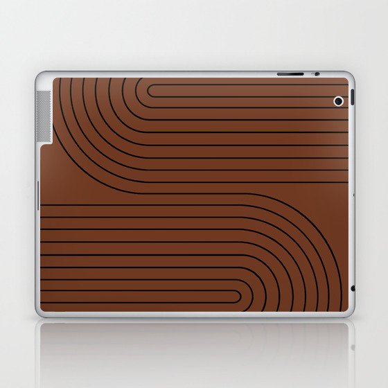 Minimal Line Curvature XLIX Rust Mid Century Modern Arch Abstract Laptop & iPad Skin