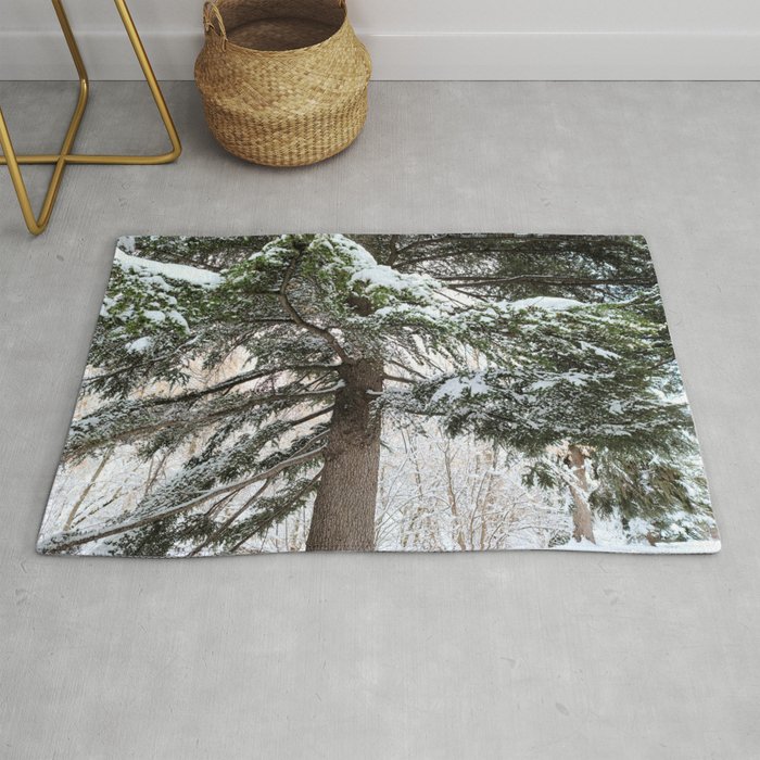 Snowy Winter Scene Rug