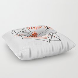 Chinese Food Takeout - Contour Line Drawing Floor Pillow