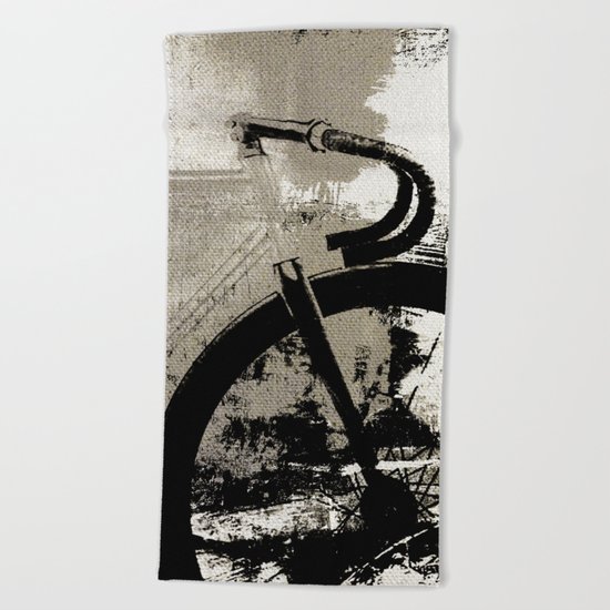 Coal Bike Beach Towel